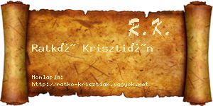 Ratkó Krisztián névjegykártya