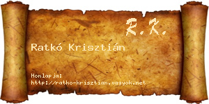 Ratkó Krisztián névjegykártya
